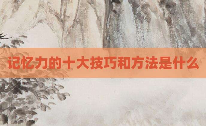 记忆力的十大技巧和方法是什么