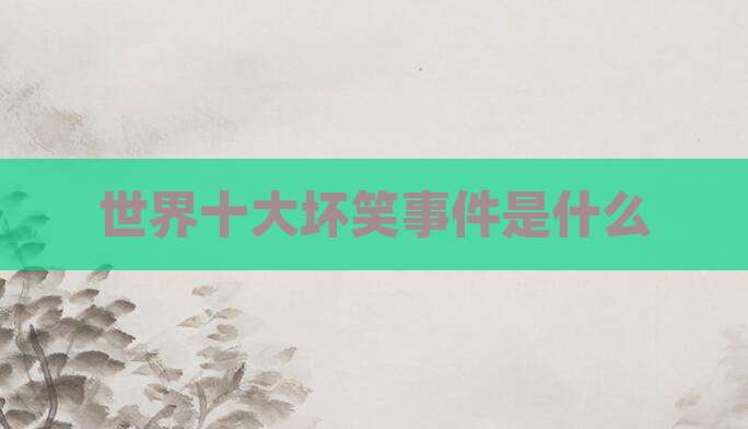 世界十大坏笑事件是什么