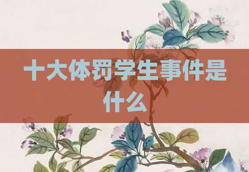 十大体罚学生事件是什么