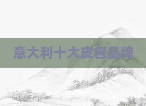 意大利十大皮包品牌