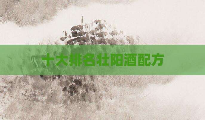 十大排名壮阳酒配方