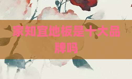 家知宜地板是十大品牌吗