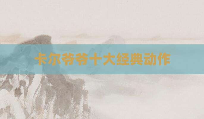 卡尔爷爷十大经典动作