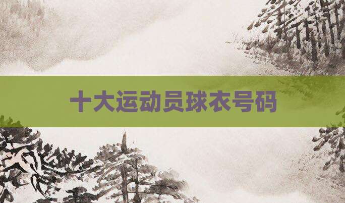 十大运动员球衣号码