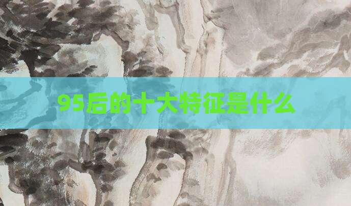 95后的十大特征是什么