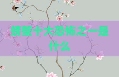 螃蟹十大恐怖之一是什么