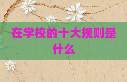 在学校的十大规则是什么
