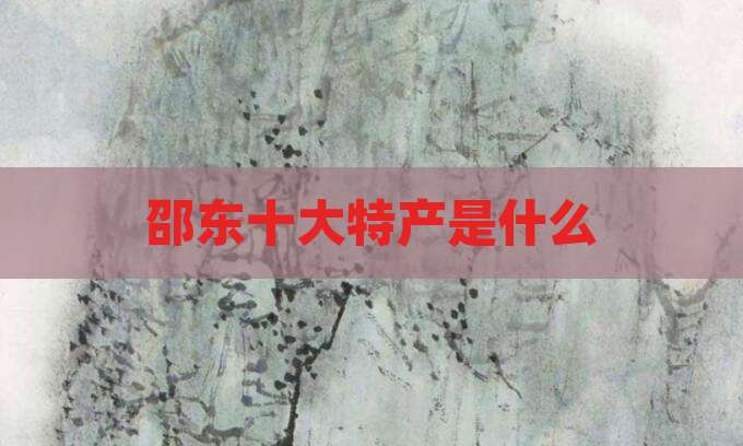 邵东十大特产是什么