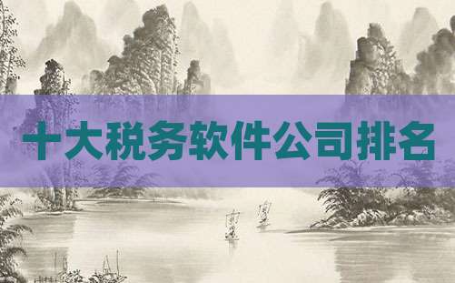 十大税务软件公司排名