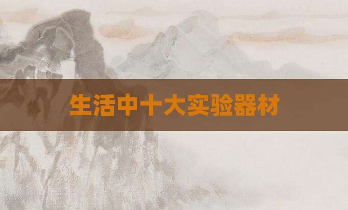 生活中十大实验器材