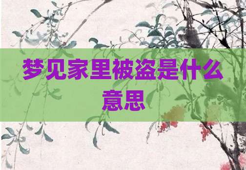 梦见家里被盗是什么意思