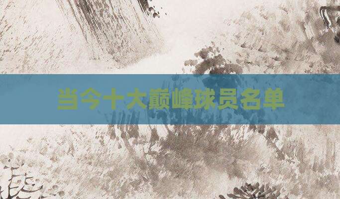 当今十大巅峰球员名单