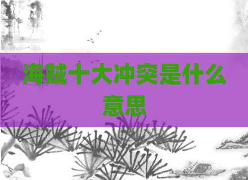 海贼十大冲突是什么意思