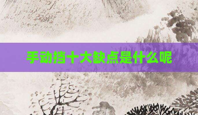 手动挡十大缺点是什么呢