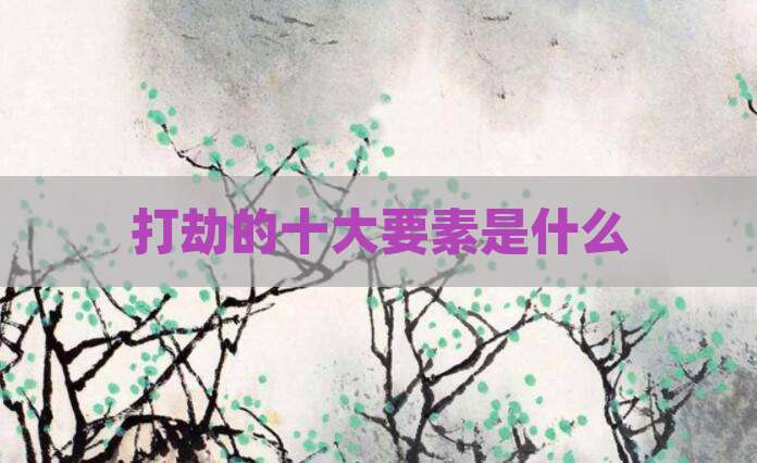 打劫的十大要素是什么