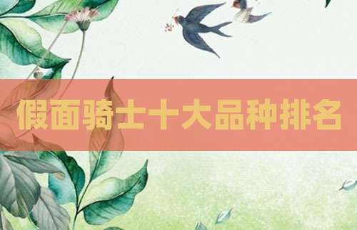 假面骑士十大品种排名