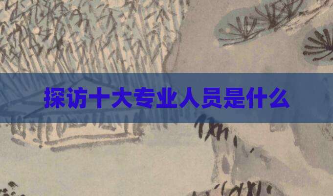 探访十大专业人员是什么