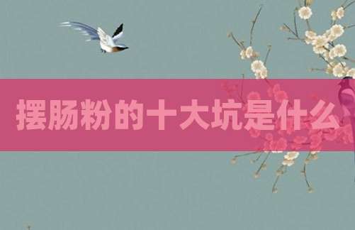 摆肠粉的十大坑是什么