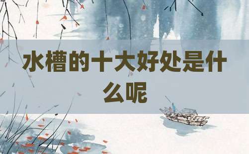 水槽的十大好处是什么呢