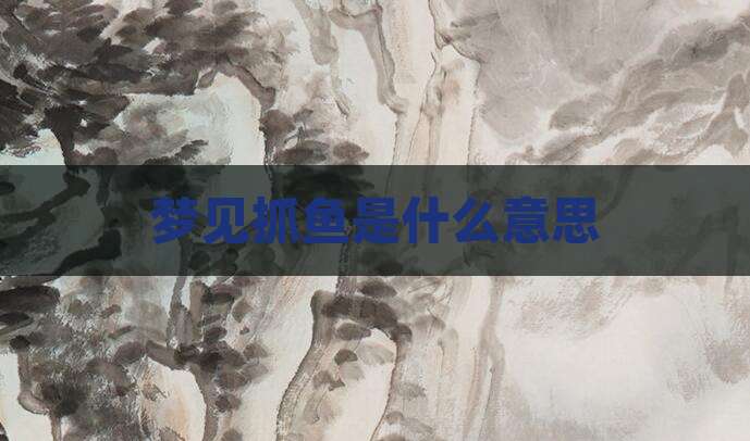 梦见抓鱼是什么意思
