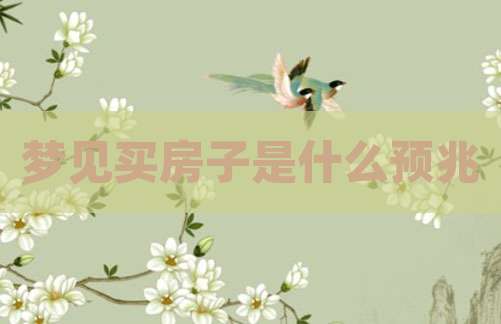 梦见买房子是什么预兆