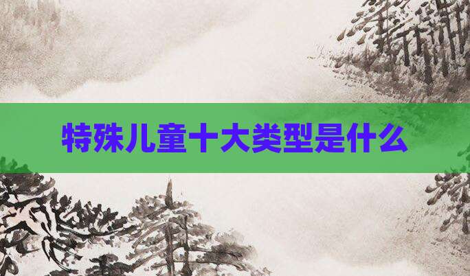 特殊儿童十大类型是什么