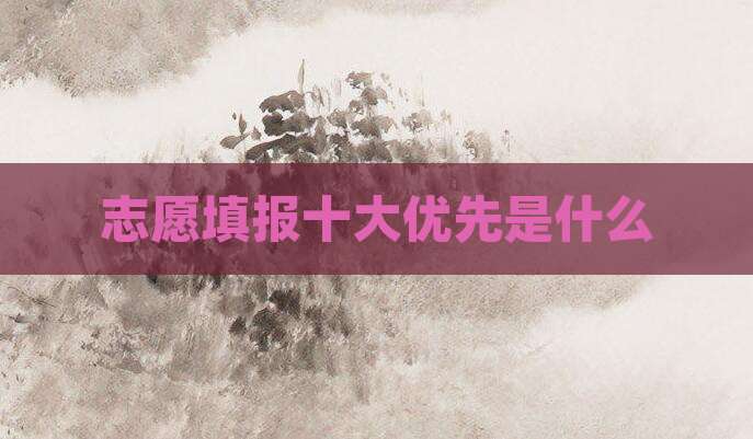 志愿填报十大优先是什么