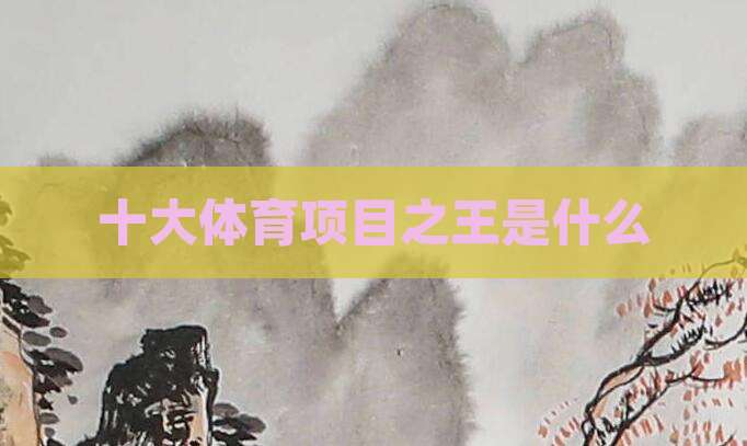 十大体育项目之王是什么