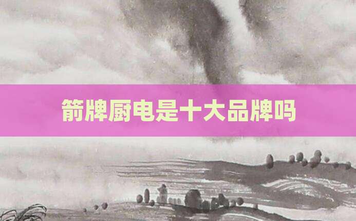 箭牌厨电是十大品牌吗