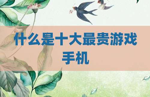 什么是十大最贵游戏手机