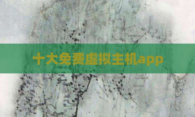 十大免费虚拟主机app