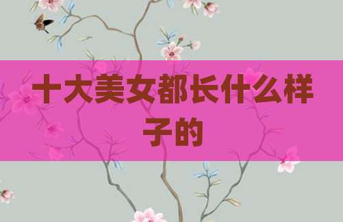 十大美女都长什么样子的