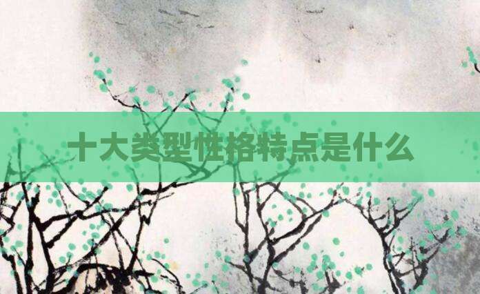 十大类型性格特点是什么