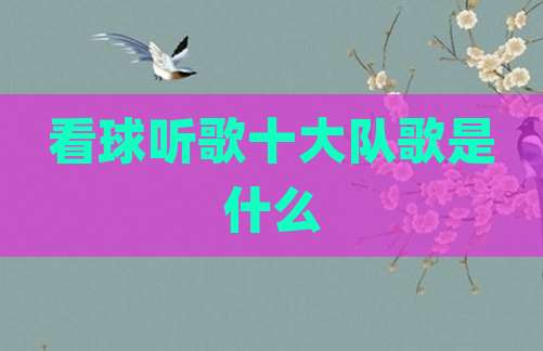 看球听歌十大队歌是什么