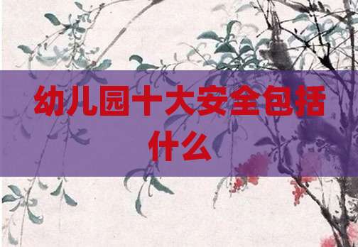 幼儿园十大安全包括什么