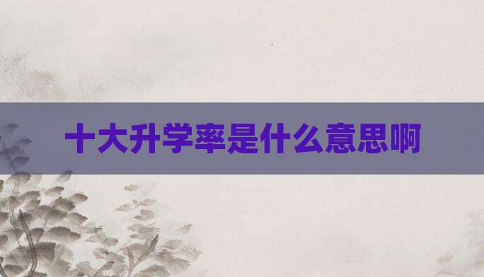 十大升学率是什么意思啊