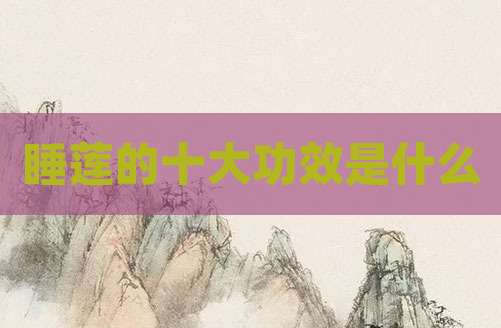睡莲的十大功效是什么