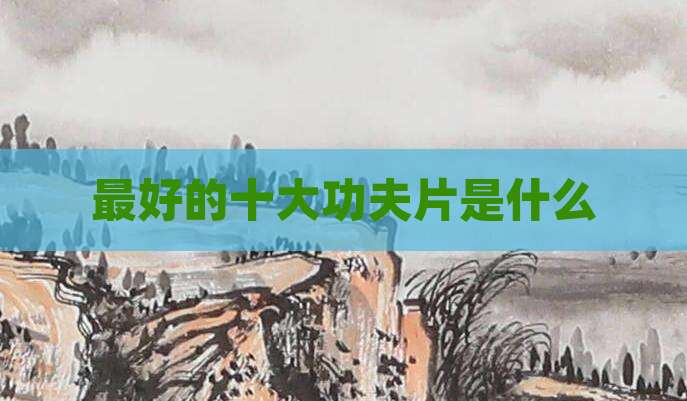 最好的十大功夫片是什么