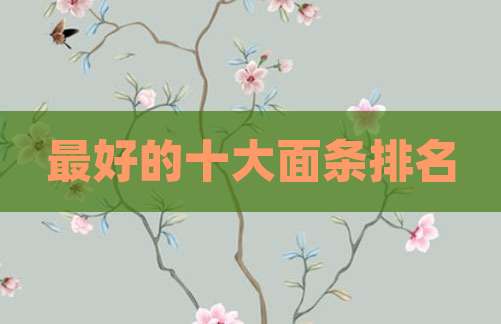 最好的十大面条排名
