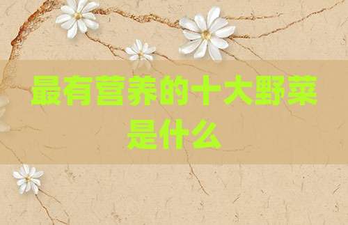 最有营养的十大野菜是什么