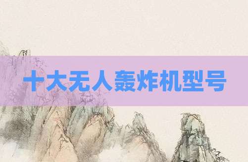 十大无人轰炸机型号