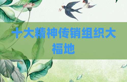 十大精神传销组织大福地