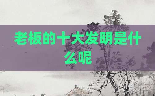 老板的十大发明是什么呢