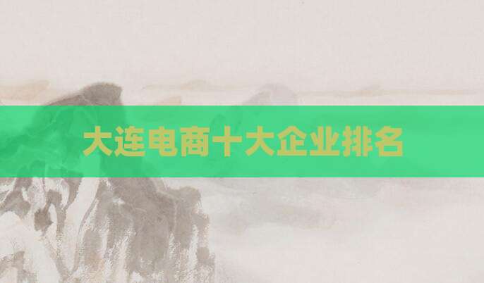 大连电商十大企业排名