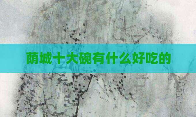 荫城十大碗有什么好吃的