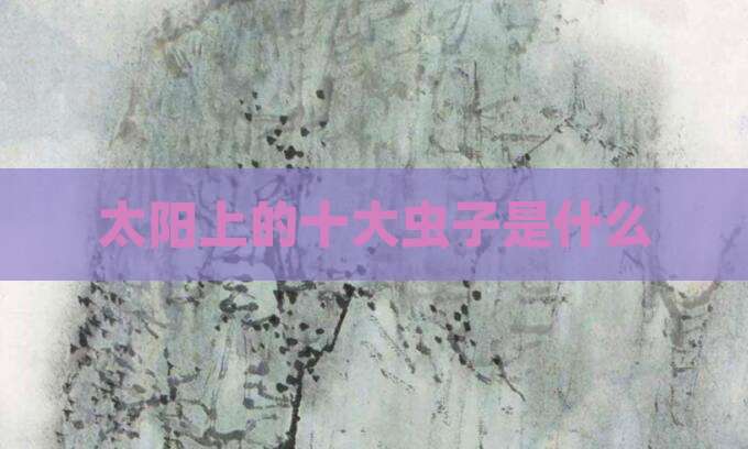 太阳上的十大虫子是什么