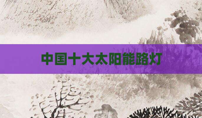 中国十大太阳能路灯