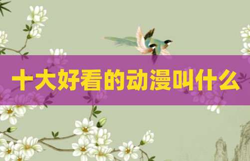 十大好看的动漫叫什么