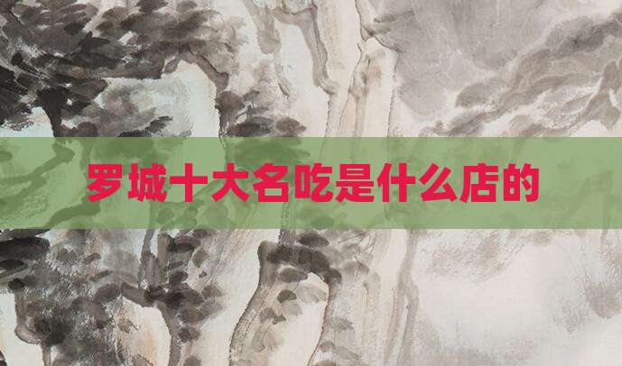 罗城十大名吃是什么店的
