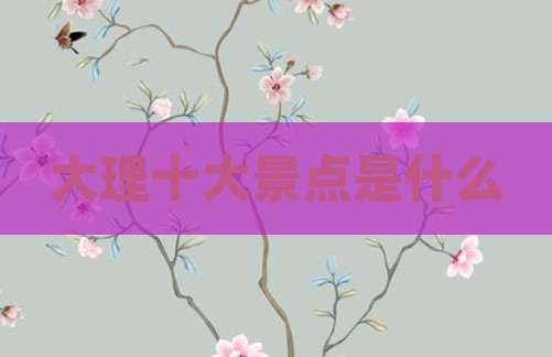 大理十大景点是什么